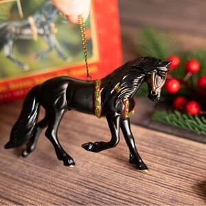 SOLD Breyer porcelain black horse Christmas ornaments